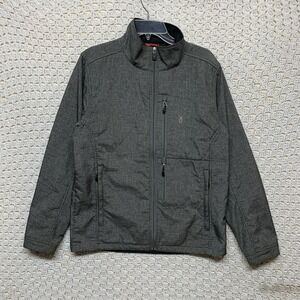 Spyder SoftShell Jacket Men Size  M Gray Wind Resistant Style #3546-10